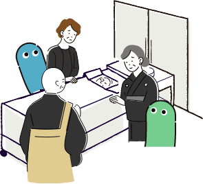 火葬式対応のイラスト