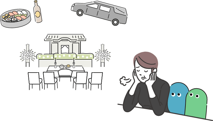 高額なお葬式に悩む女性