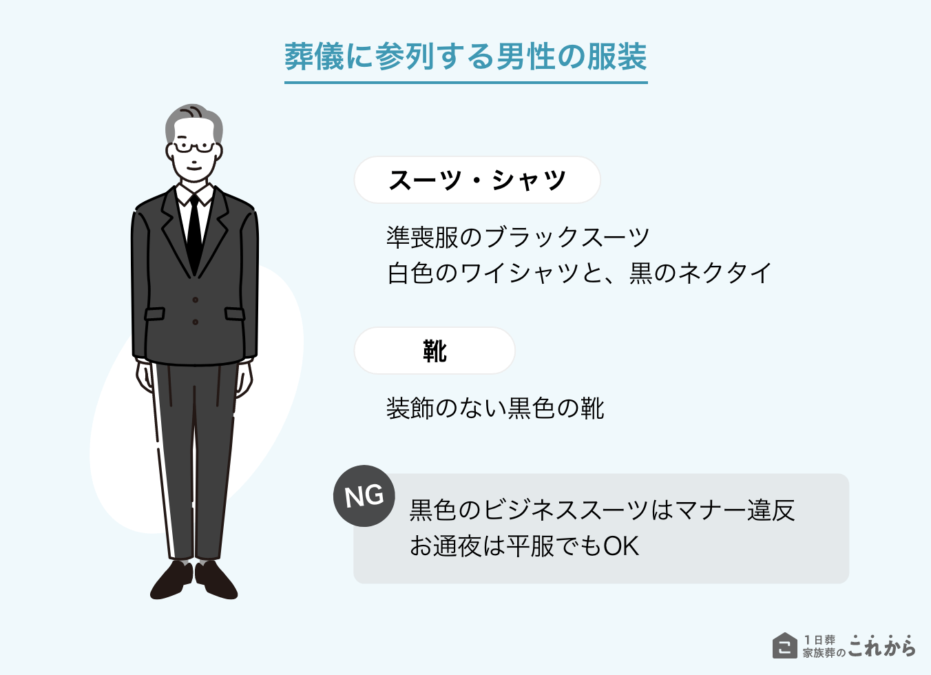 一日葬に参列する際の男性の服装マナー